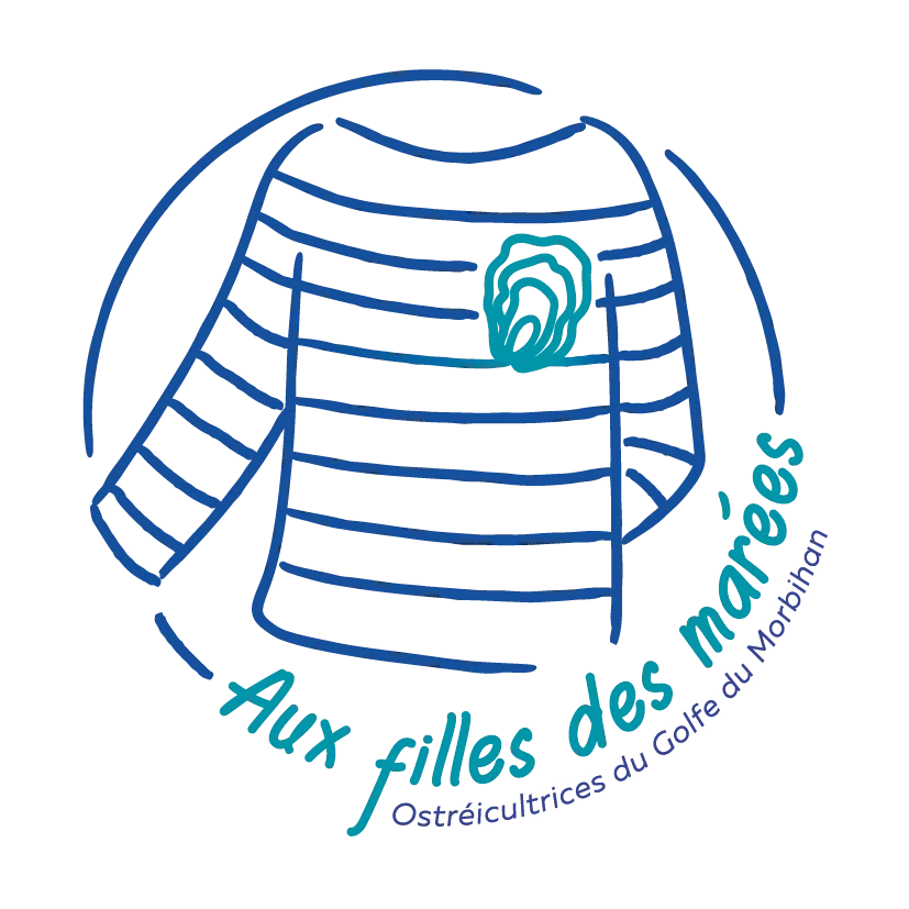 Aux Filles des Marées - Logo Bleu fond Transparent - Ostréiculteur Morbihan - Sarzeau - Bretagne